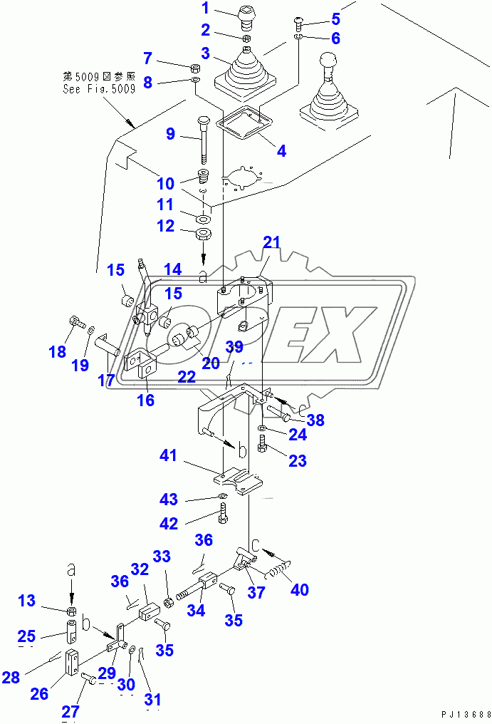  ANGLE BLADE CONTROL LEVER (35001-)