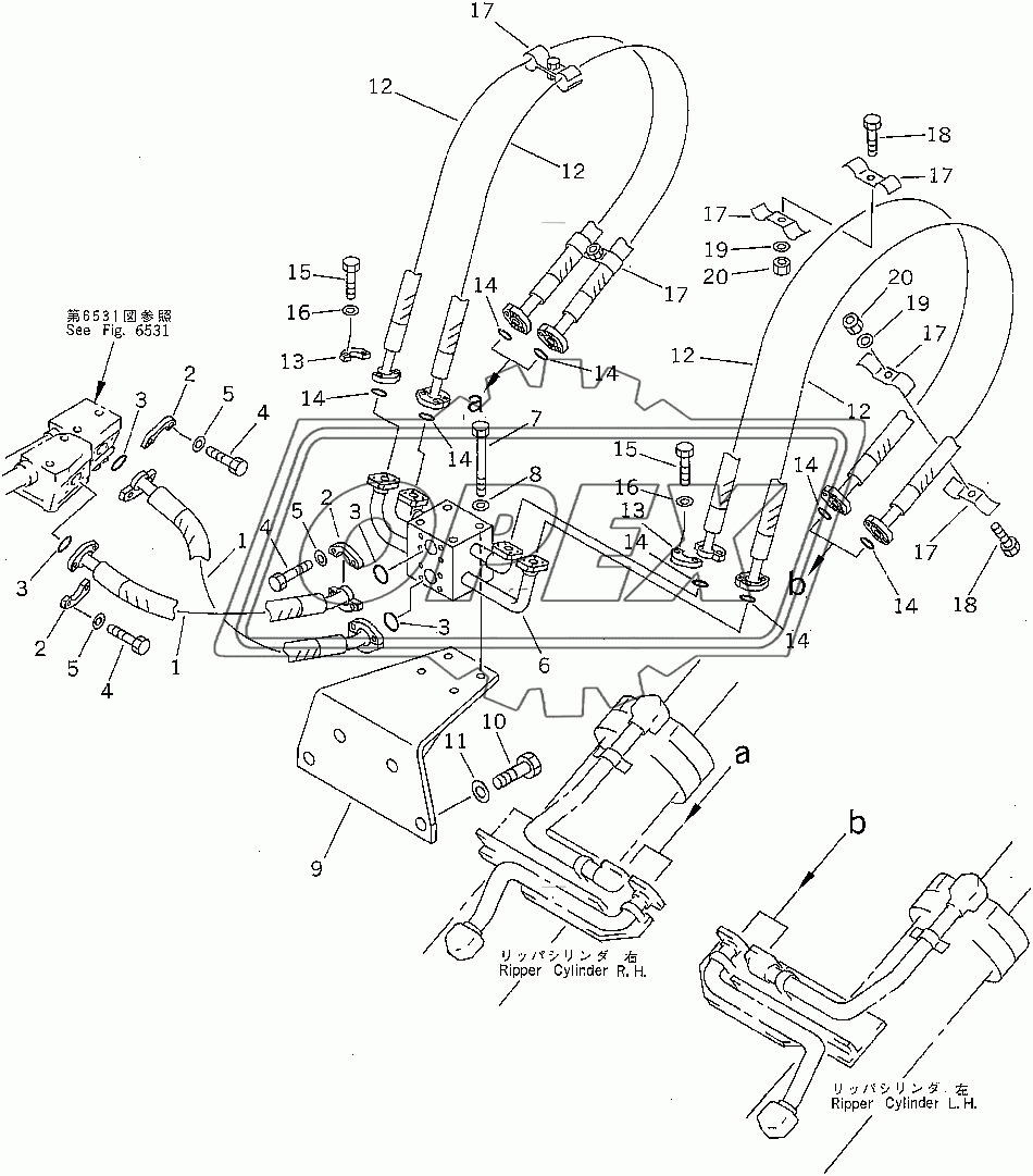  RIPPER CYLINDER PIPING (35001-)