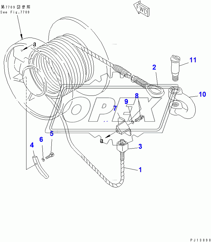  CABLE (FOR TOWING WINCH) (35001-)