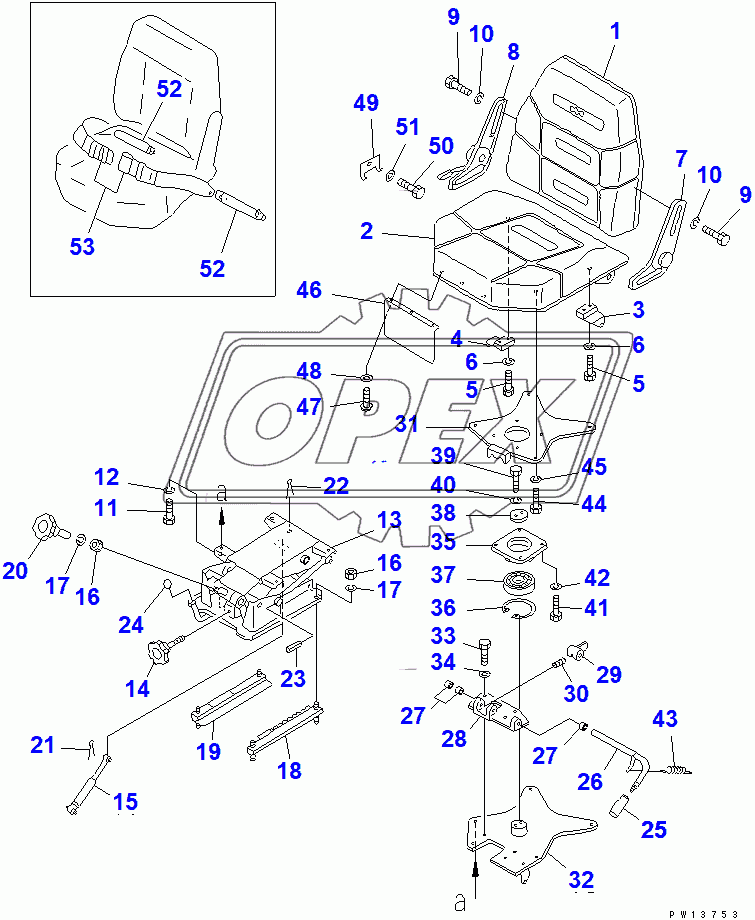  OPERATOR'S SEAT (TBG SPEC.) (35001-)