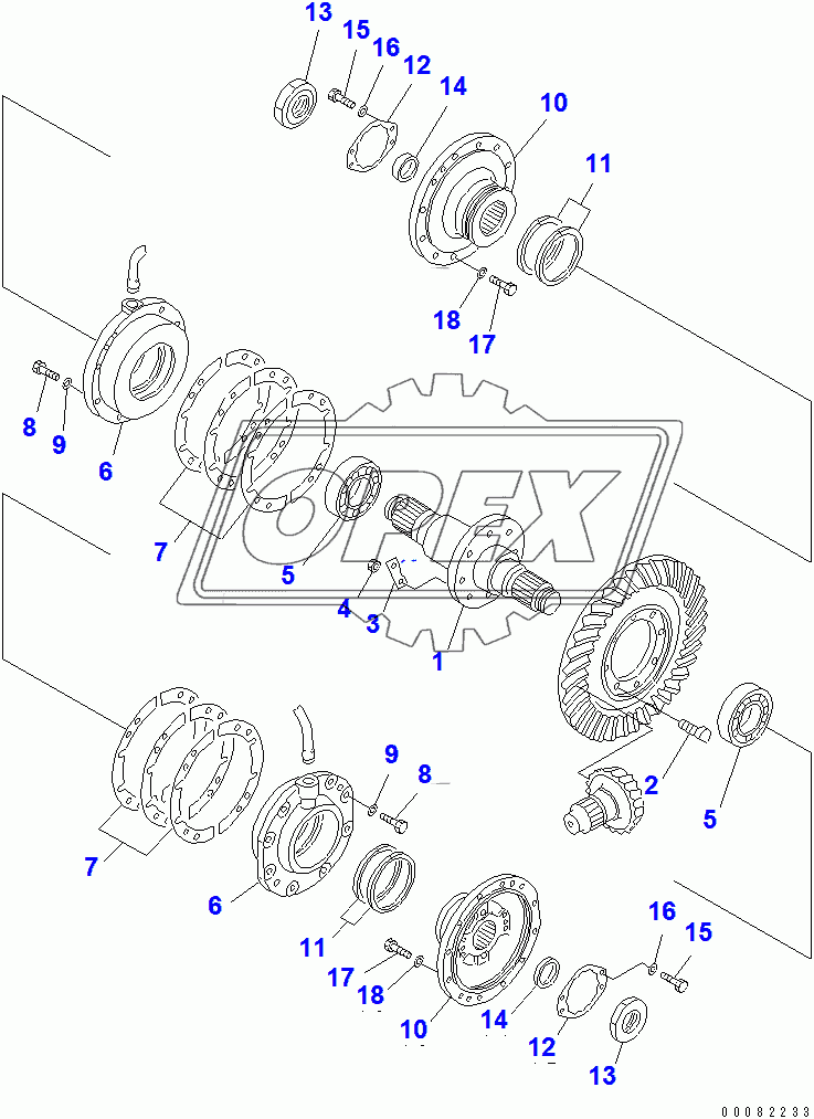  BEVEL GEAR AND SHAFT (35001-)