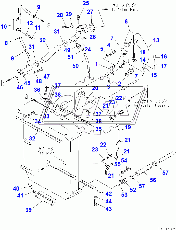  RADIATOR PIPING AND WIND BREAKER (35001-)