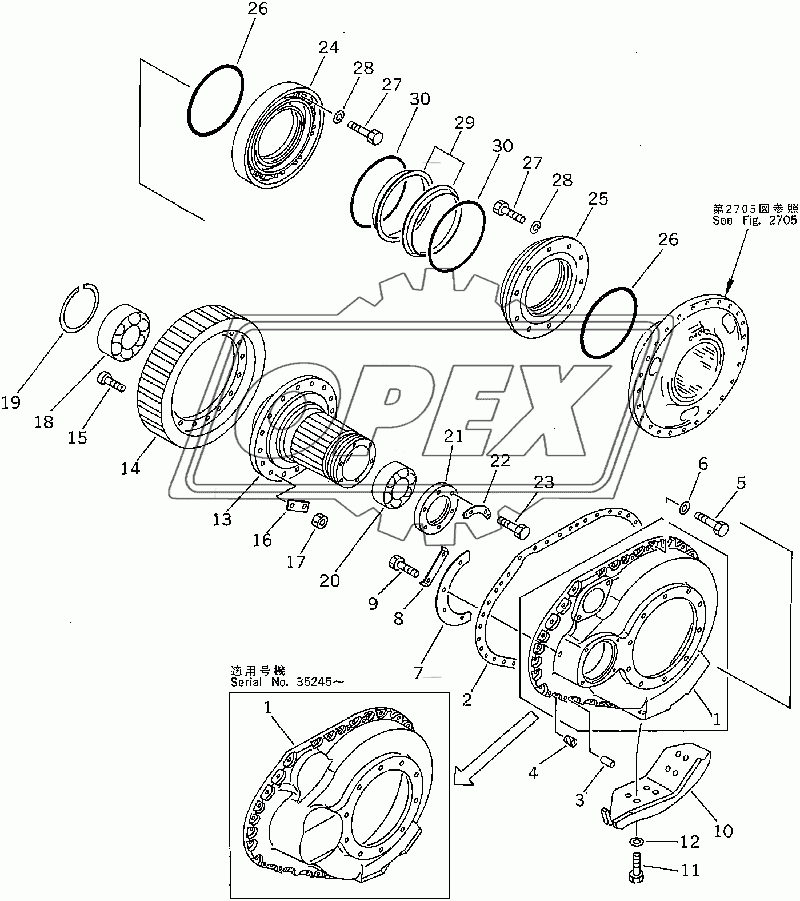  FINAL DRIVE CASE AND GEAR (2/2) (35001-)