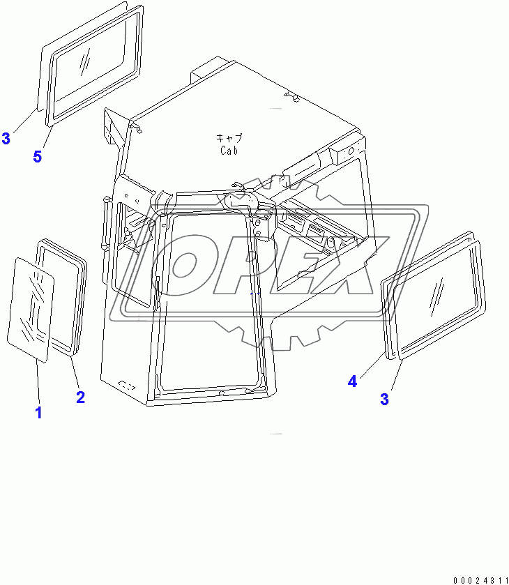  STEEL CAB (FRONT AND SIDE WINDOW)