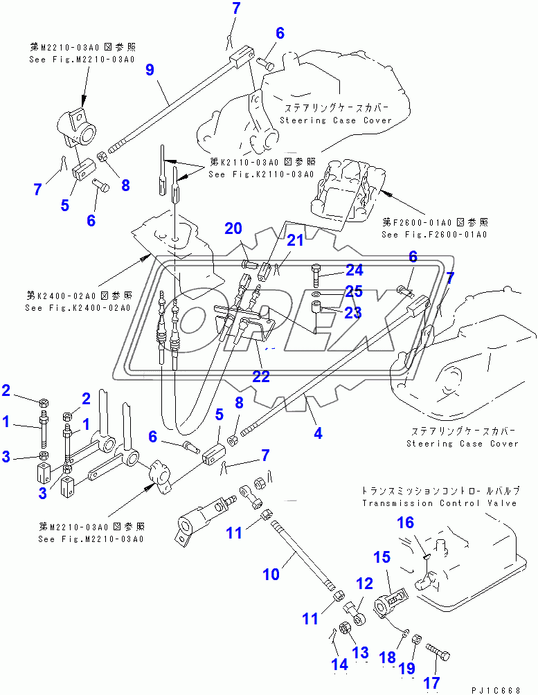  STEERING AND BRAKE LINKAGE (37423-)