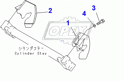  CYLINDER STAY COVER (BUSHY TERRAIN SPEC.)