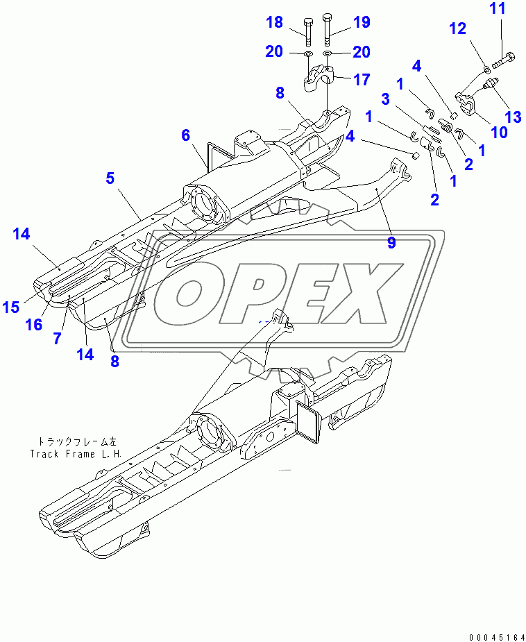  TRACK FRAME (D85A) (COLD WEATHER (A) SPEC.) (TRIMMING) (R.H.)