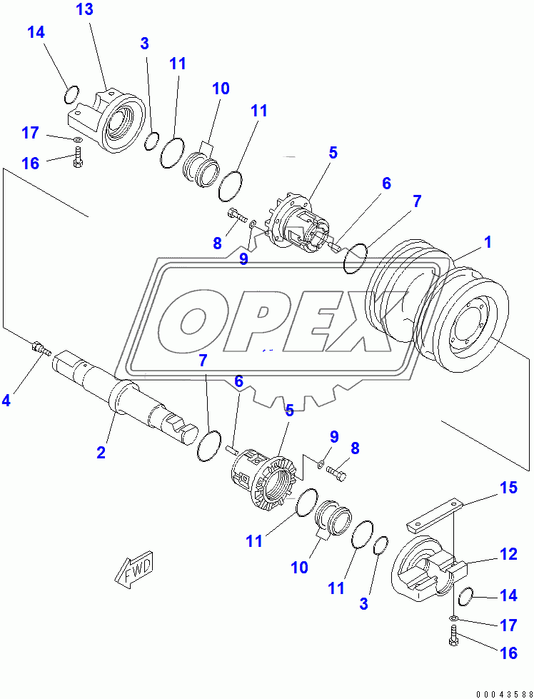  TRACK ROLLER (DOUBLE) (R.H.)(37822-)