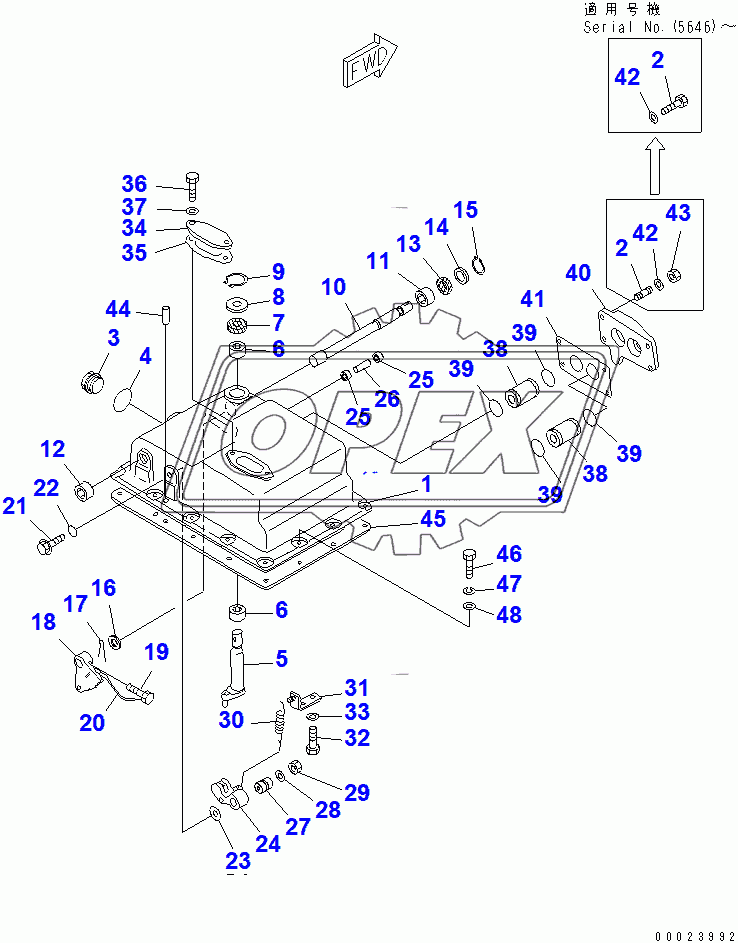  TRANSMISSION VALVE COVER AND LEVER