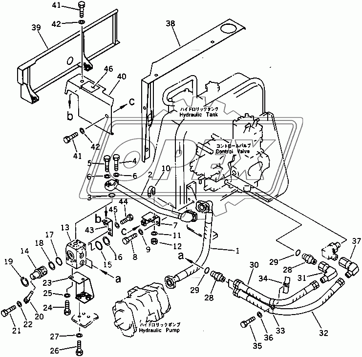  HYDRAULIC PIPING (WITH BLADE-SCRAPER SELECT VALVE)