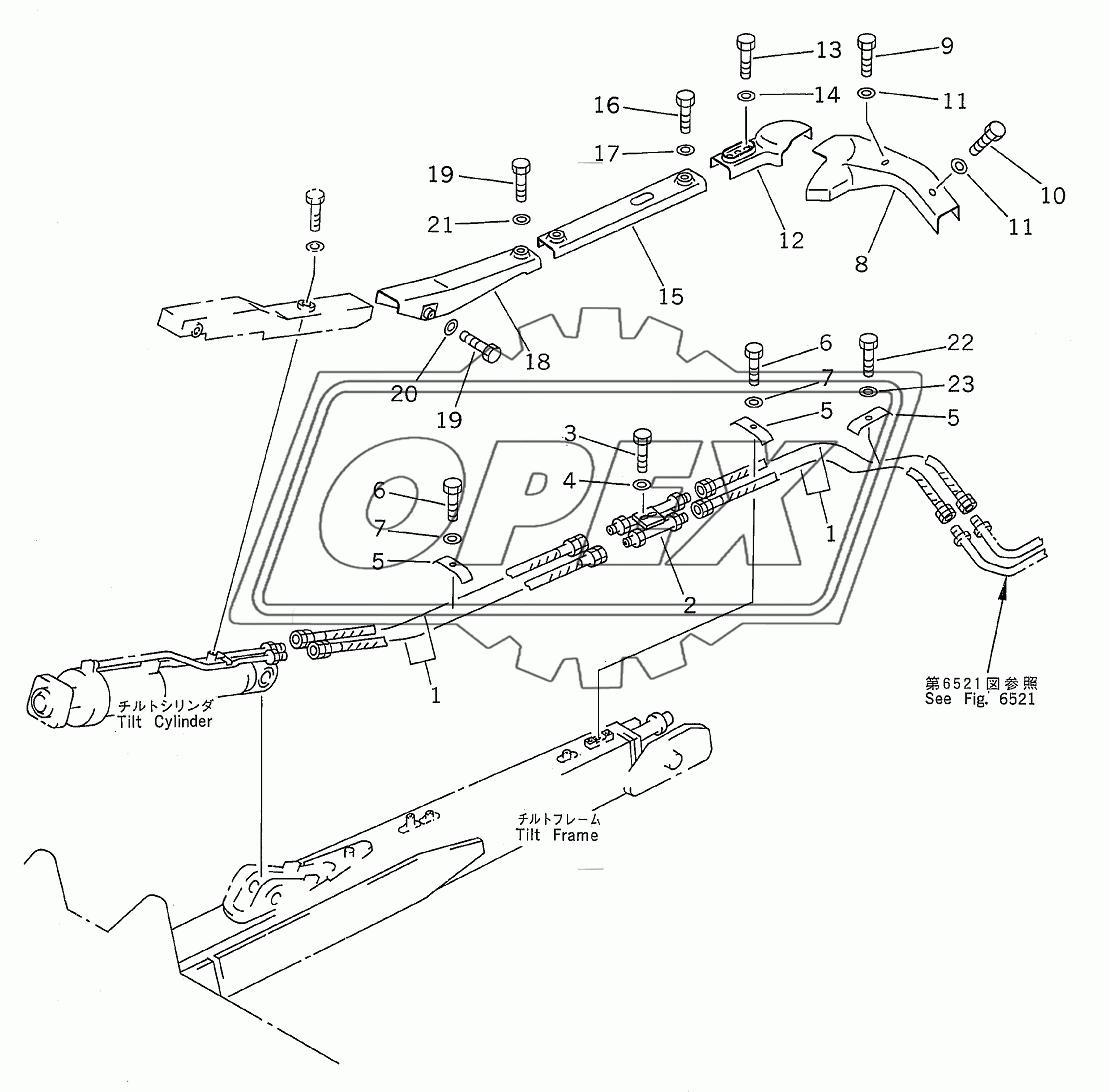 BLADE TILT CYLINDER PIPING(35001-)