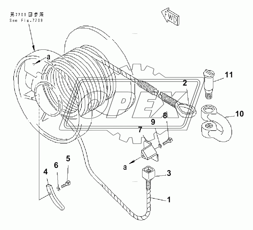 CABLE (FOR TOWING WINCH)(35001-)