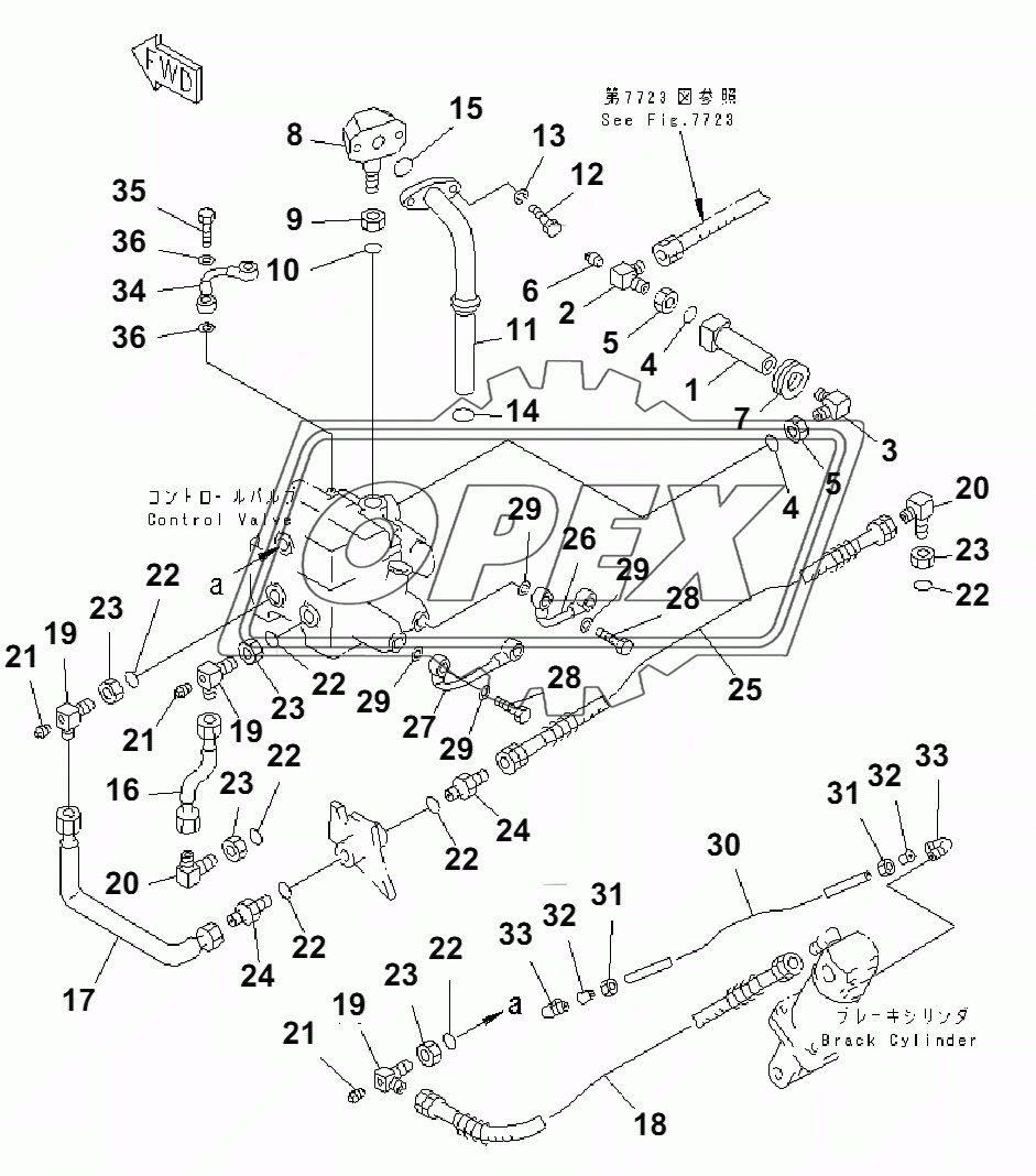 WINCH PIPING (FOR TOWING WINCH)(35001-)