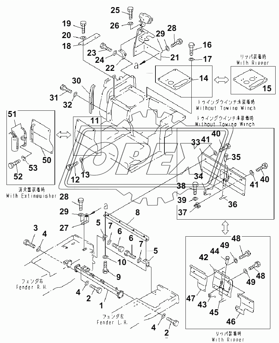 SUPPORT AND REAR COVER(35001-)