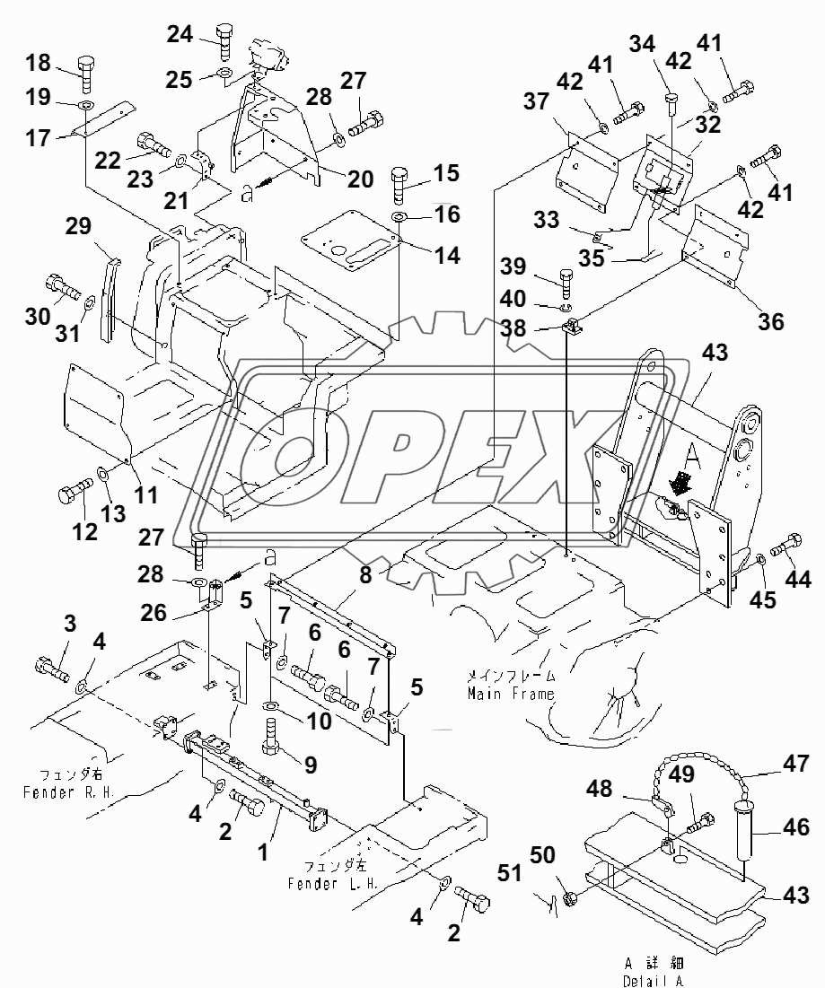 SUPPORT AND REAR COVER (TRIMMING)(36441-)