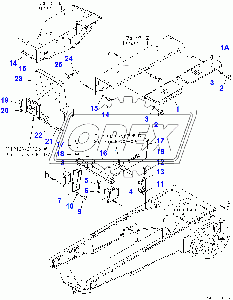  FENDER RELATED PARTS (WITH COMBUSTIBLE HEATER) (WITH WINCH SAFETY DEVICE)(37613-)