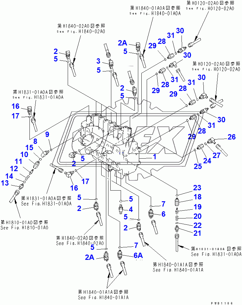  MAIN VALVE (CONNECTING PARTS) (1 ACTUATOR)(84620-86929)
