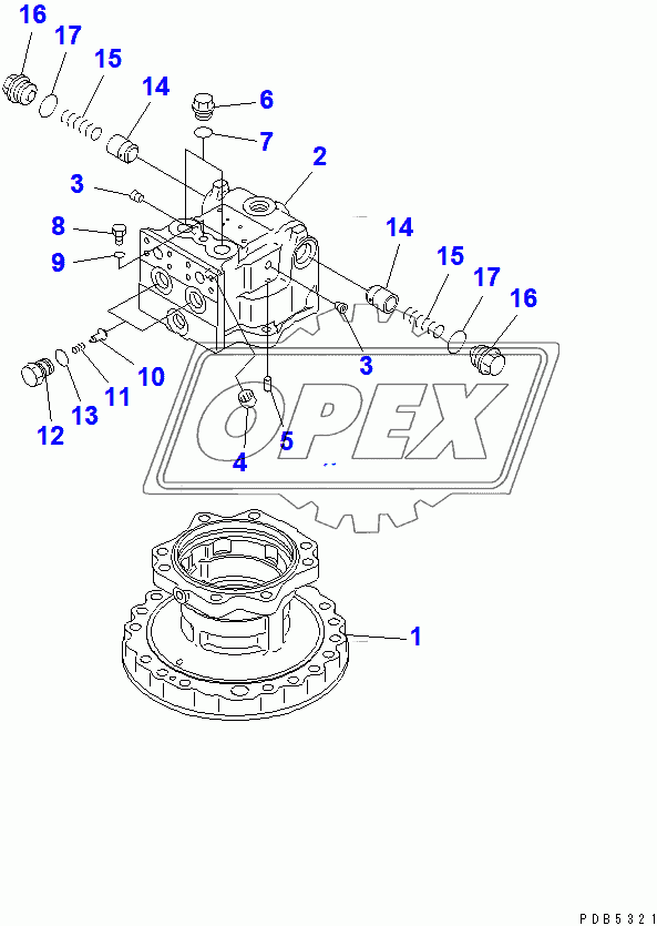  SWING MOTOR (1/3) (WITH SWING BY-PASS VALVE)(96514-)