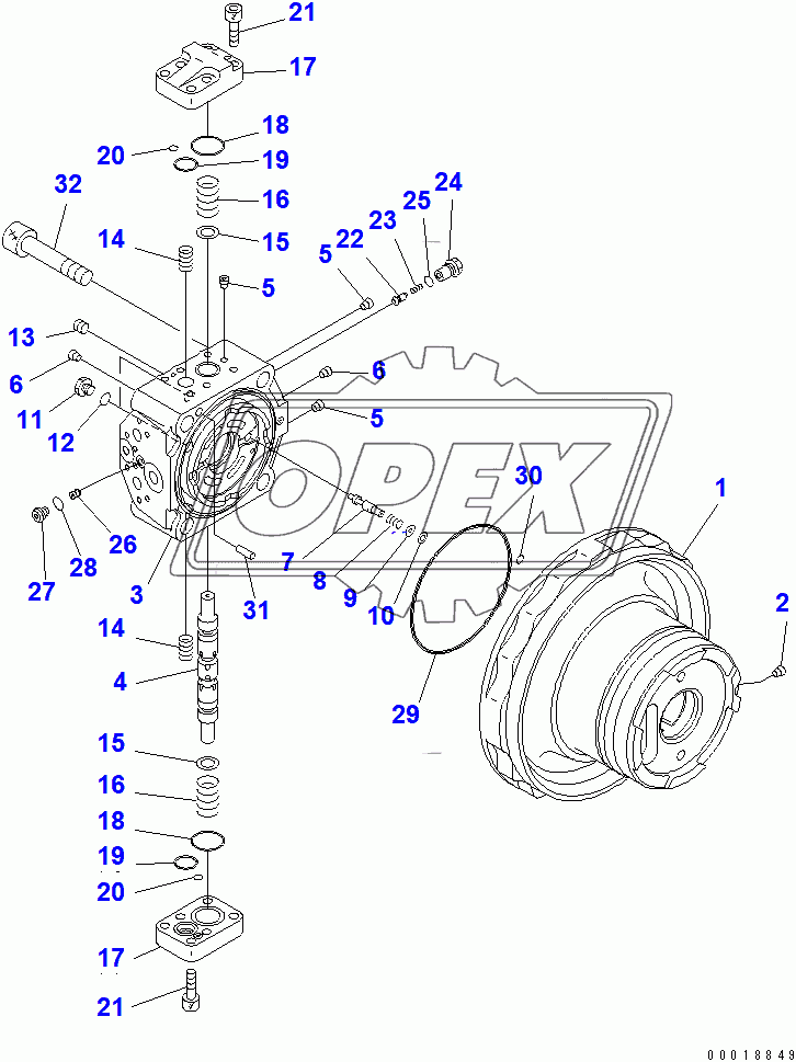  TRAVEL MOTOR (1/3)(91087-110672)