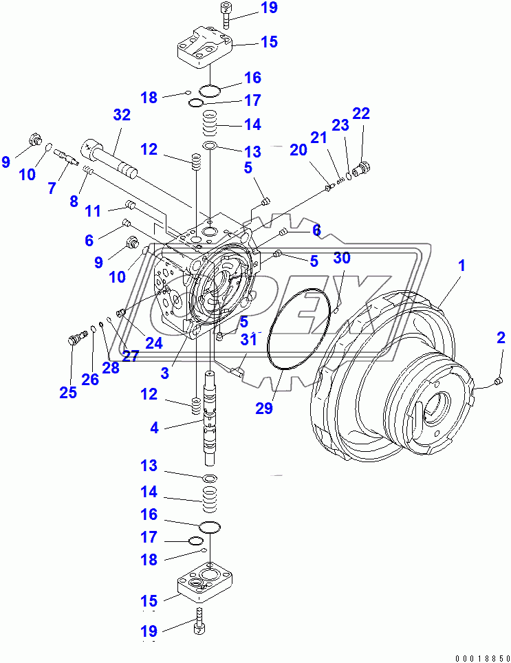  TRAVEL MOTOR (1/3)(110673-)