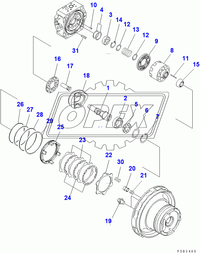  TRAVEL MOTOR (2/3)(91087-)