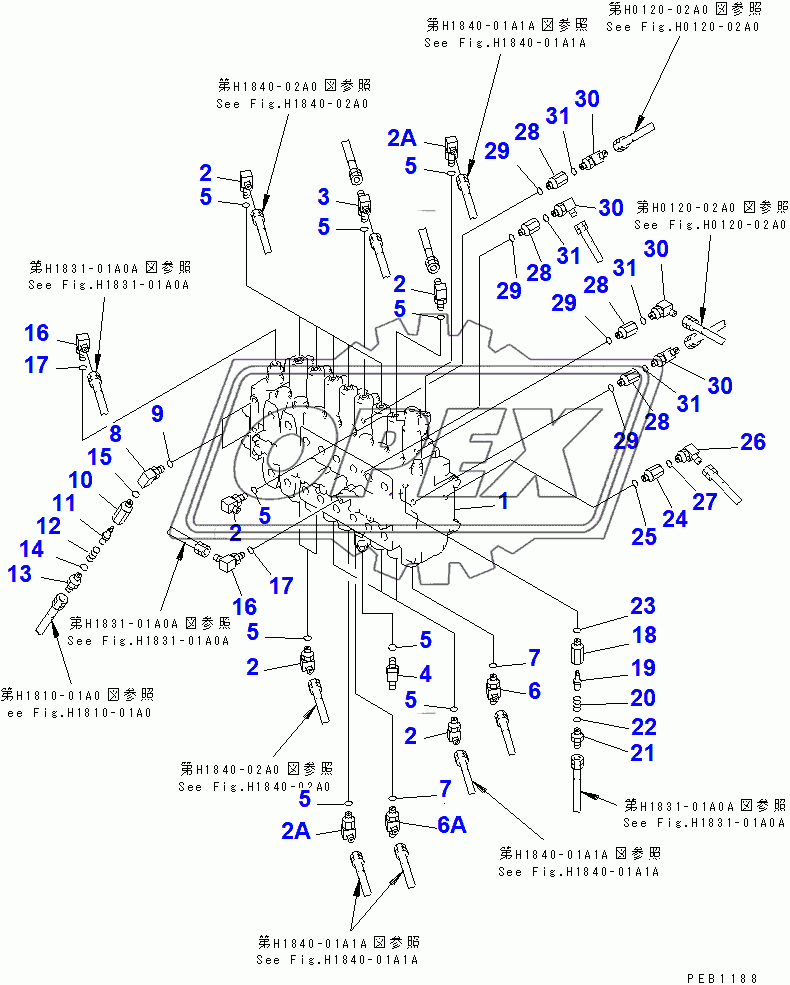  MAIN VALVE (CONNECTING PARTS) (2 ACTUATOR)(84620-86929)