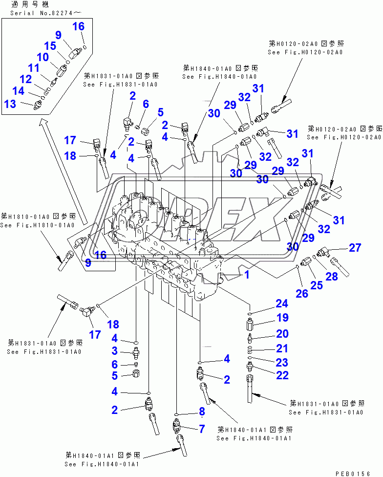  MAIN VALVE (CONNECTING PARTS) (3 ACTUATOR)(80001-84619)