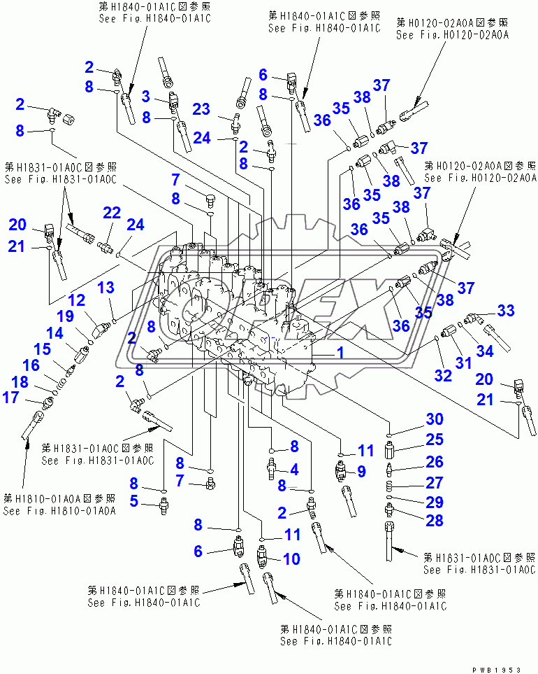  MAIN VALVE (CONNECTING PARTS) (3 ACTUATOR) (ROTATION ARM)(88000-94998)