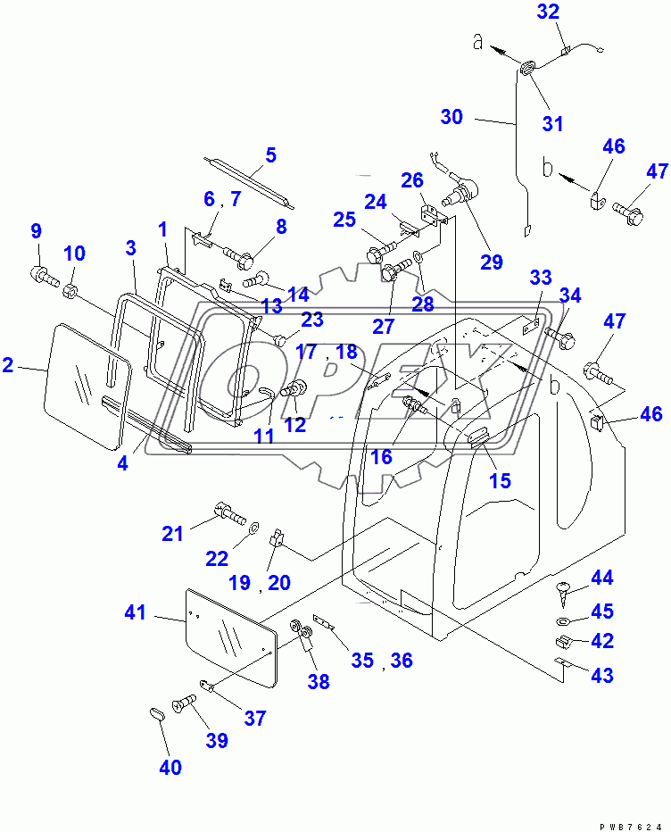  OPERATOR'S CAB (FRONT WINDOW)(99850-)