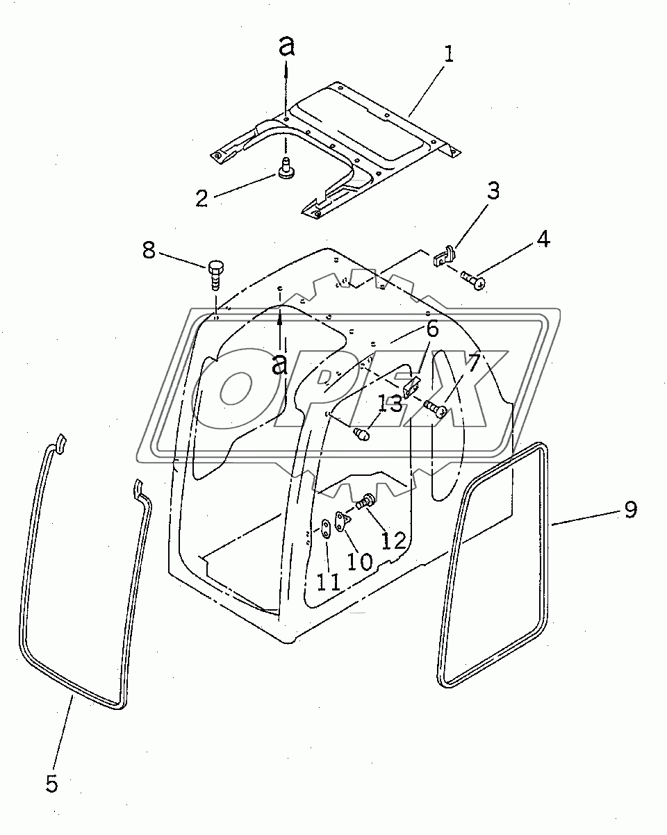  OPERATOR'S CAB (FOR POWER PULL UP WINDOW) (INSIDE COVER)(80001-92949)