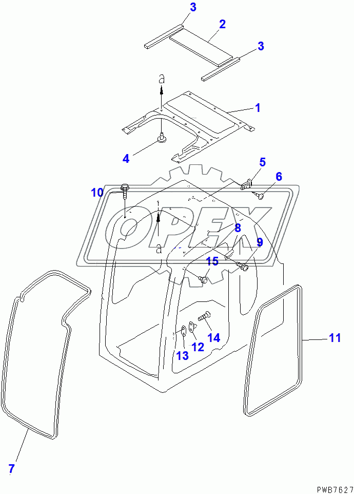  OPERATOR'S CAB (FOR POWER PULL UP WINDOW) (INSIDE COVER)(99922-)