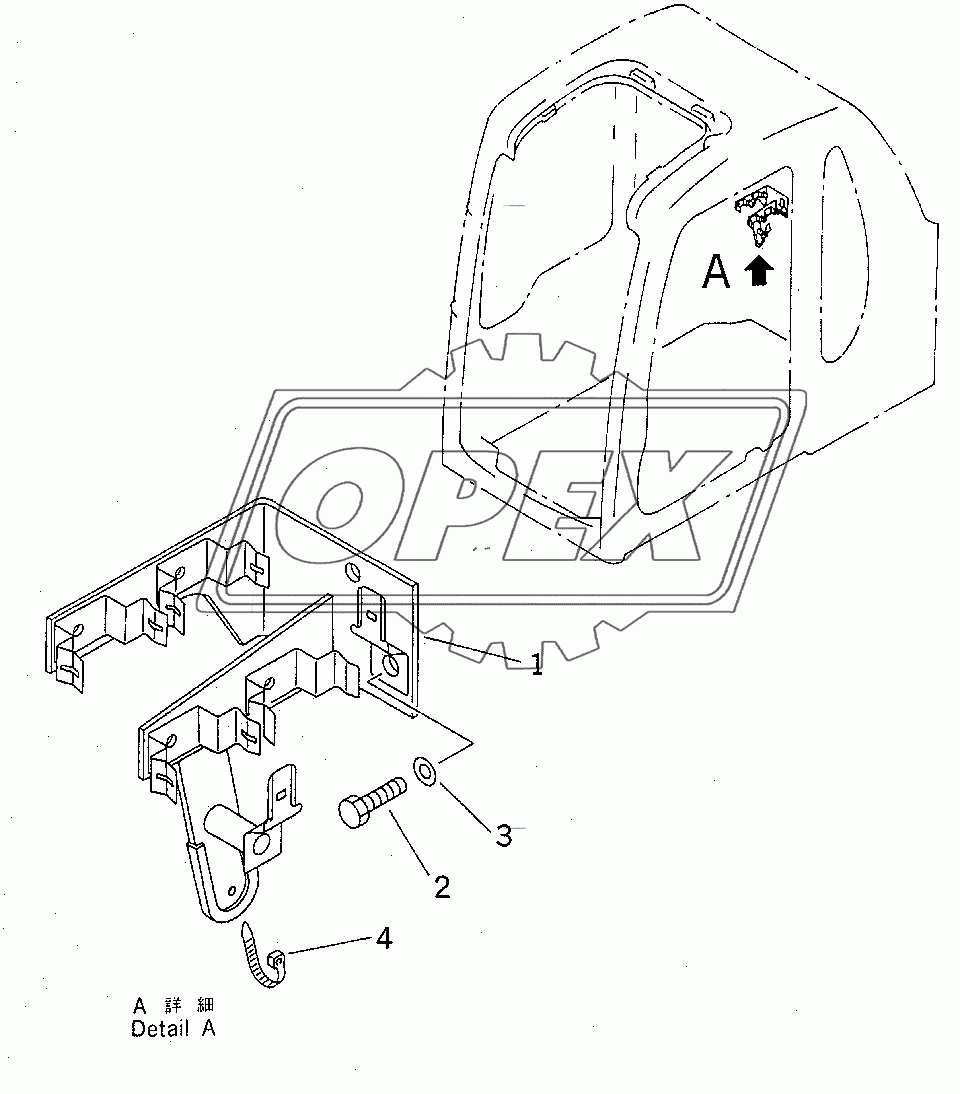  OPERATOR'S CAB (TERMINAL BRACKET) (FOR POWER PULL UP WINDOW)(80001-87999)