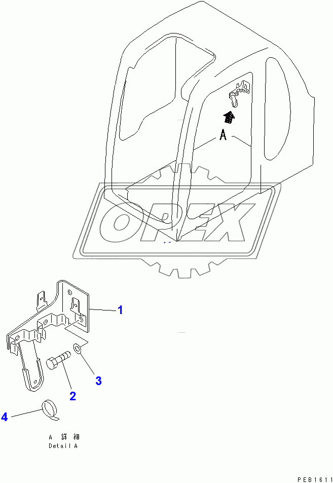  OPERATOR'S CAB (TERMINAL BRACKET) (FOR POWER PULL UP WINDOW)(88000-)