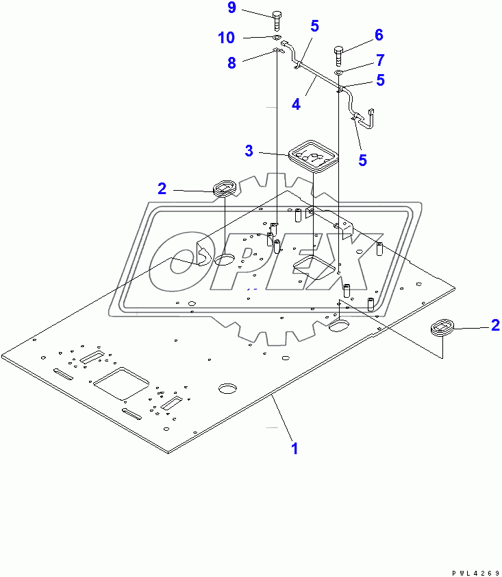  FLOOR FRAME (ELECTRIC GOVERNOR CONTROL) (WORK LEVER WITH PPC VALVE) (2 ACTUATOR)(102229-)