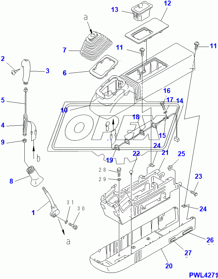 FLOOR FRAME (LEFT STAND) (LEVER AND COVER) (WORK LEVER WITH PPC VALVE)(96514-)
