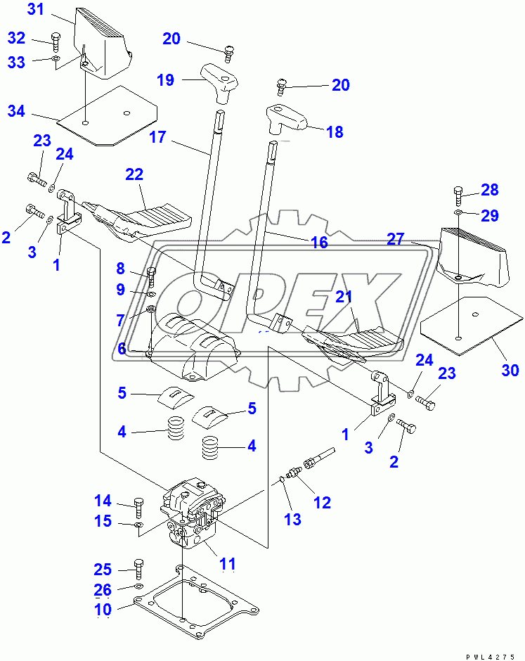  FLOOR FRAME (TRAVEL LEVER)(106006-)