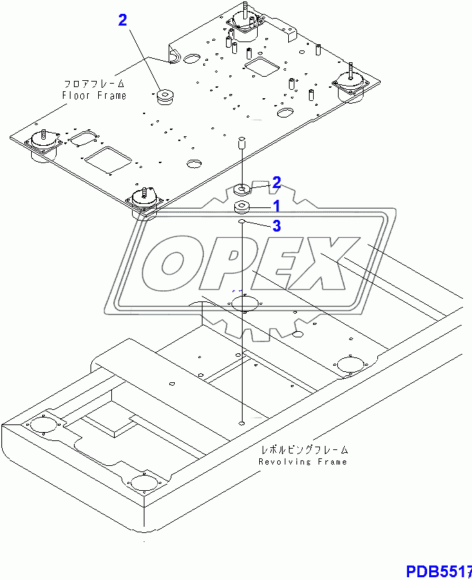  FLOOR FRAME (MOUNT CUSHION)(96514-)