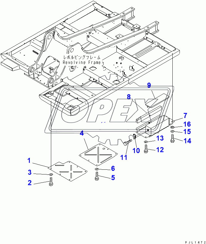  UNDER COVER (REVOLVING FRAME) (LEFT SIDE COVER AND TOOL BOX)(103691-103944)