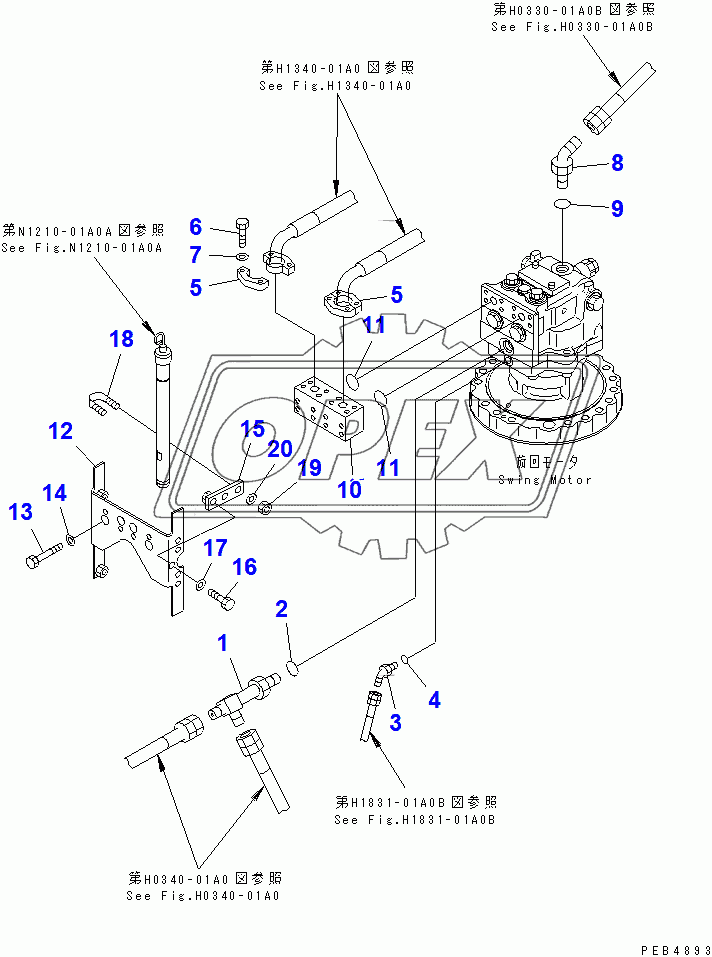  SWING MOTOR (CONNECTING PARTS)(94999-96513)