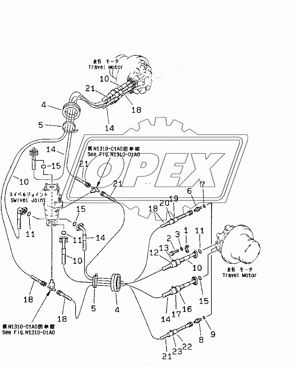  TRAVEL PIPING (TRAVEL SPEED 3RD)(80001-91086)