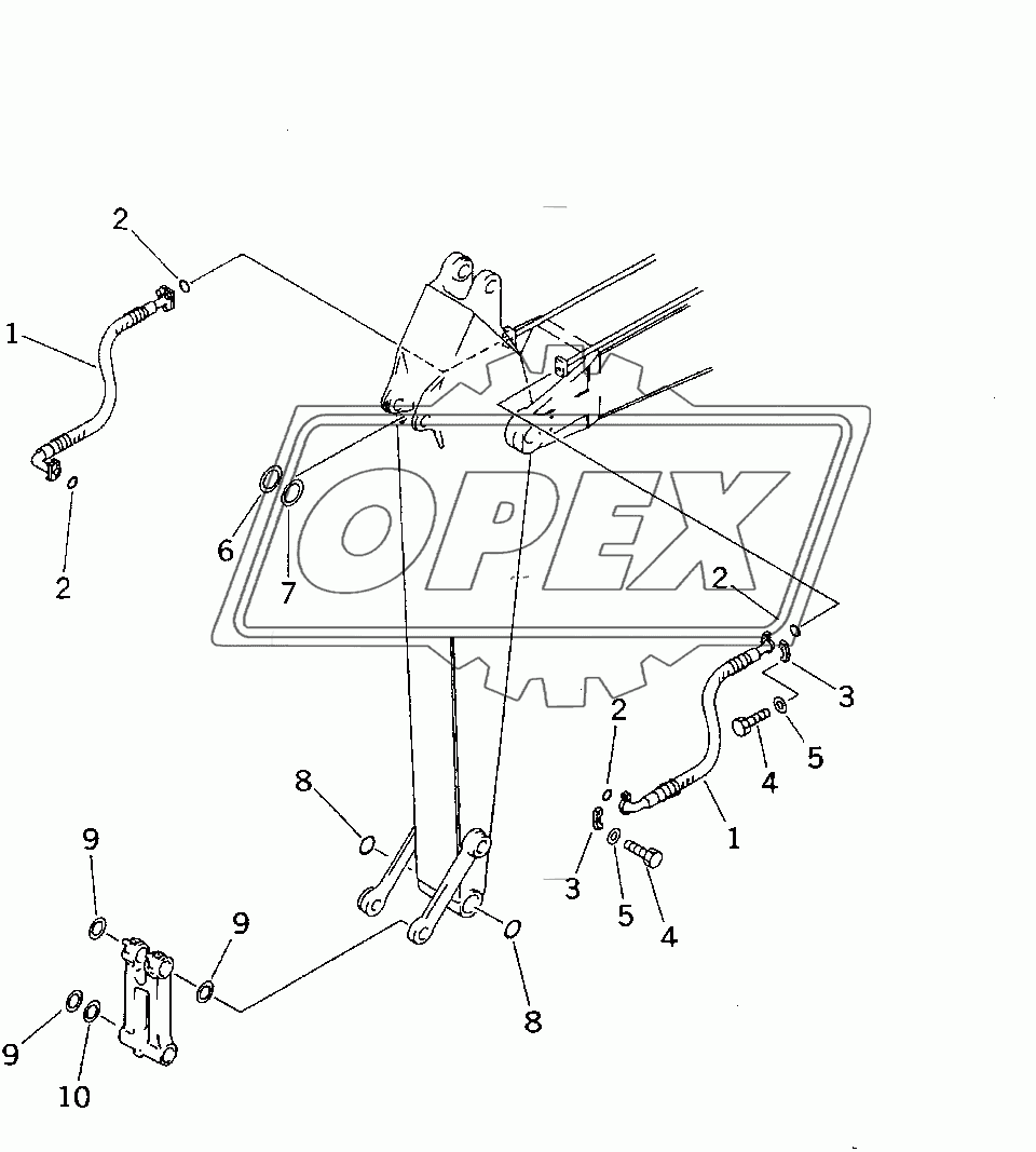  ARM (BUCKET CYLINDER HOSE AND SPACER)