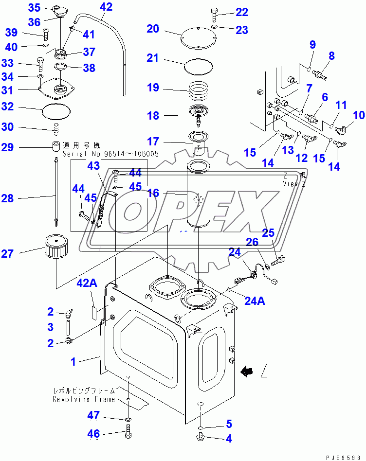  HYDRAULIC TANK (WITH SENSOR)(96514-)