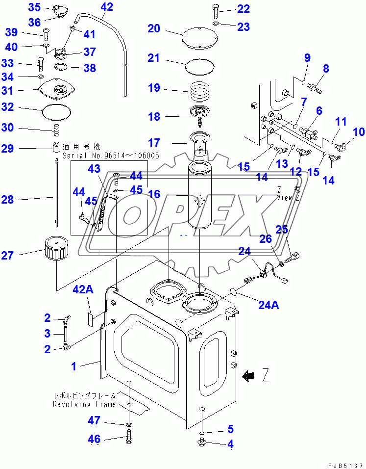  HYDRAULIC TANK (R0TATION ARM)(96514-)