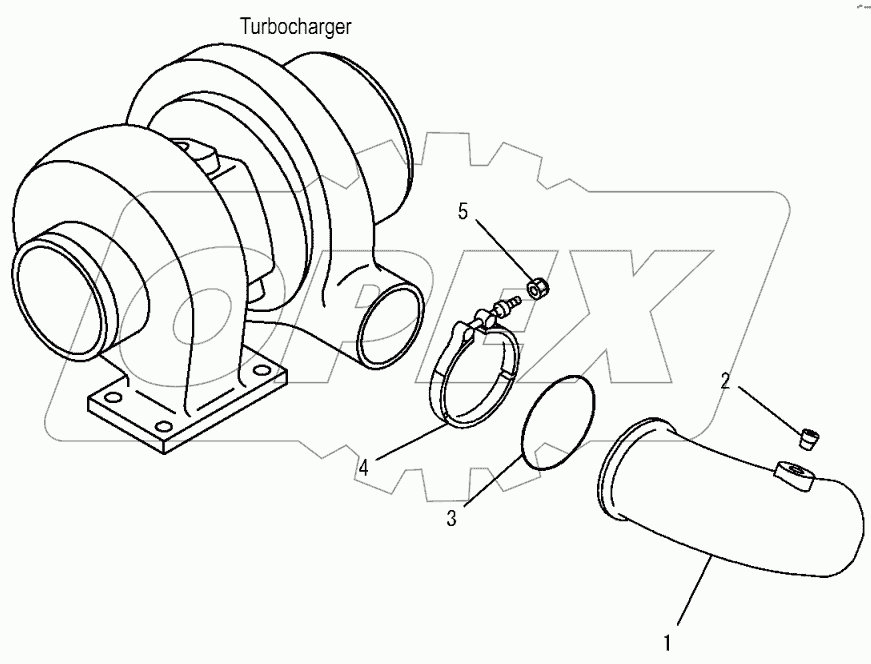 A153V-01A0 TURBOCHARGER OUT CONNECTION