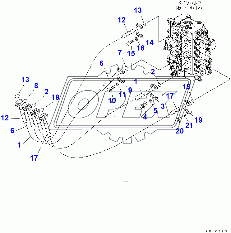  ARM AND BUCKET PIPING (WITH DRIFT PREVENTIVE)