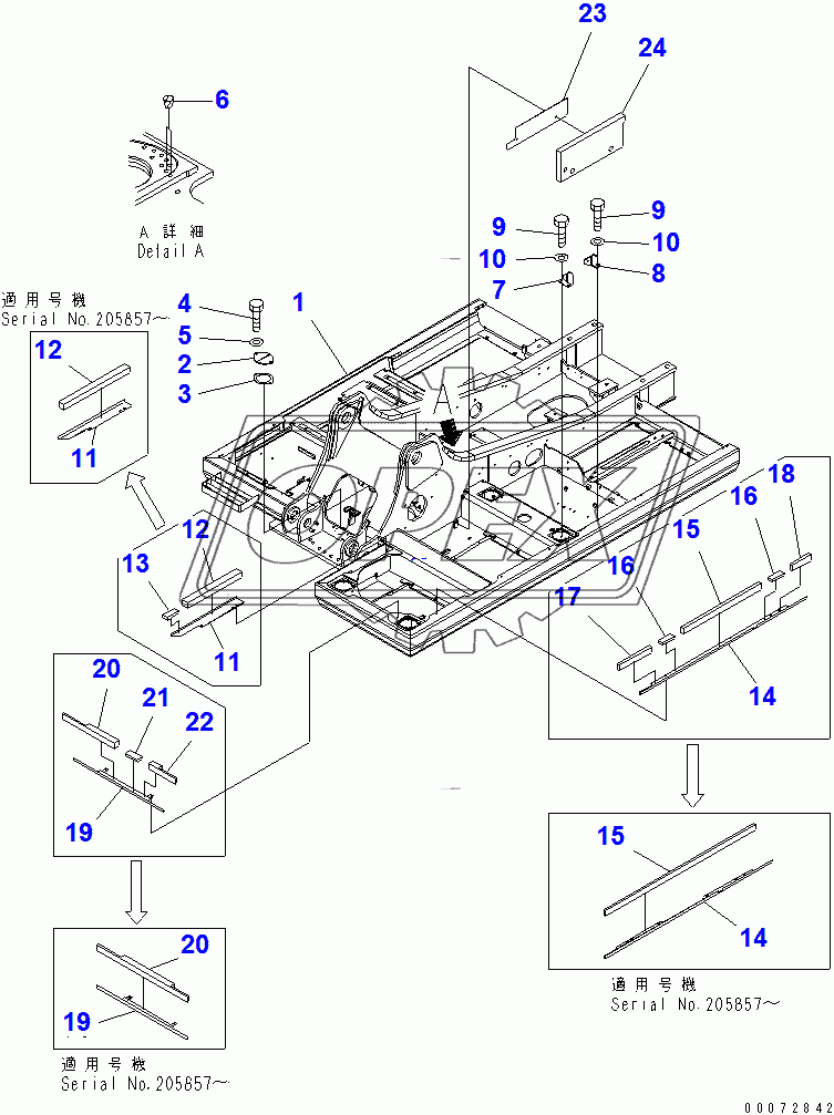  REVOLVING FRAME (COVER AND BRACKET)(200001-250000)