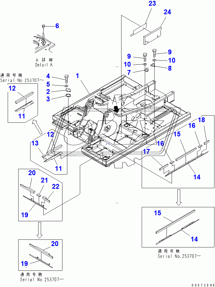  REVOLVING FRAME (COVER AND BRACKET)(250001-)