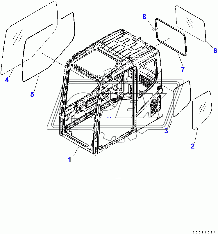  FLOOR FRAME (OPERATOR'S CAB) (CAB) (QUARRY SPEC.)(250001-)