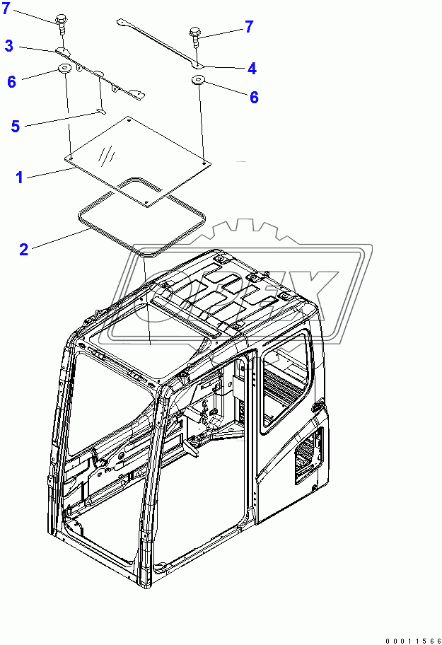  FLOOR FRAME (OPERATOR'S CAB) (ROOF WINDOW) (QUARRY SPEC.)(250001-)