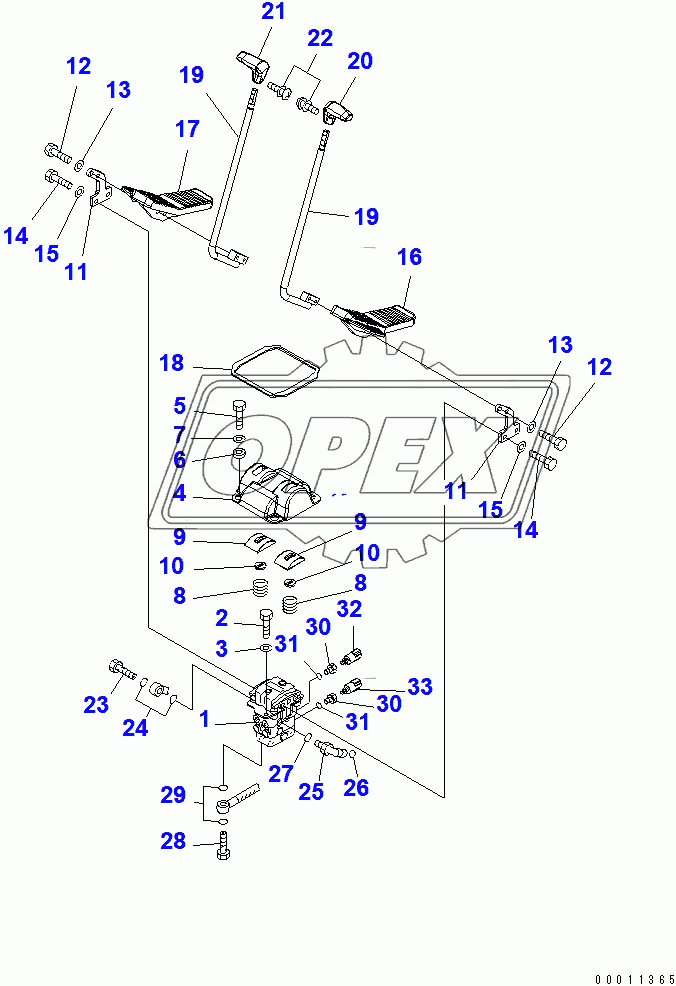  FLOOR FRAME (OPERATOR'S CAB) (TRAVEL CONTROL)(250001-252873)